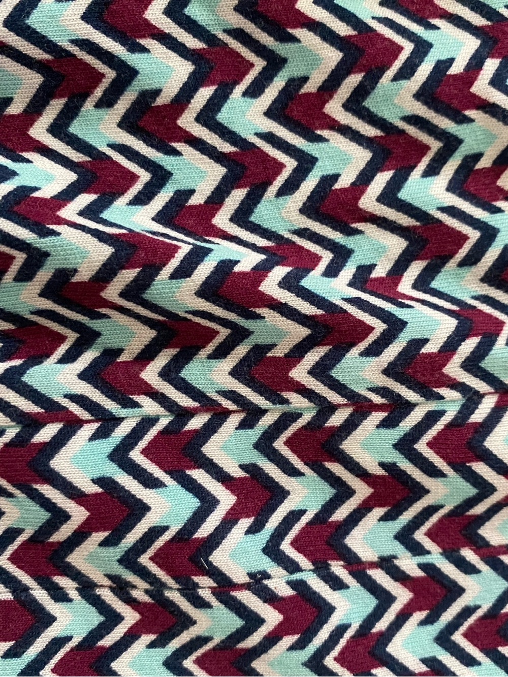 LASCANA V-Neck Chevron Print Bell Sleeve Top - Turquoise /Black - Picture 6 of 13